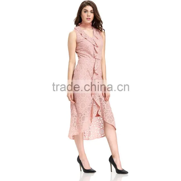 2017 Casual Lace Design Pattern Cloth Woman Dress photo-5