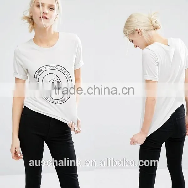 Lady Custom Cheap Fashion Skull Logo t Shirt Made in China photo-5