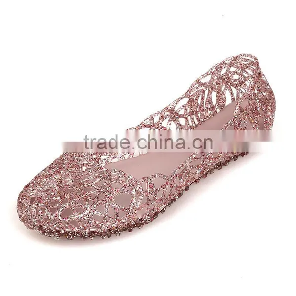 HFR-YS20 2017 New Summer Female Hollow Plastic PVC Crystal Mesh Jelly Hole Shoes photo-2