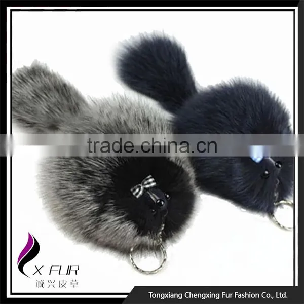 CX-R-11B Cute Animal Shaped Fox Fur Keychain photo-3