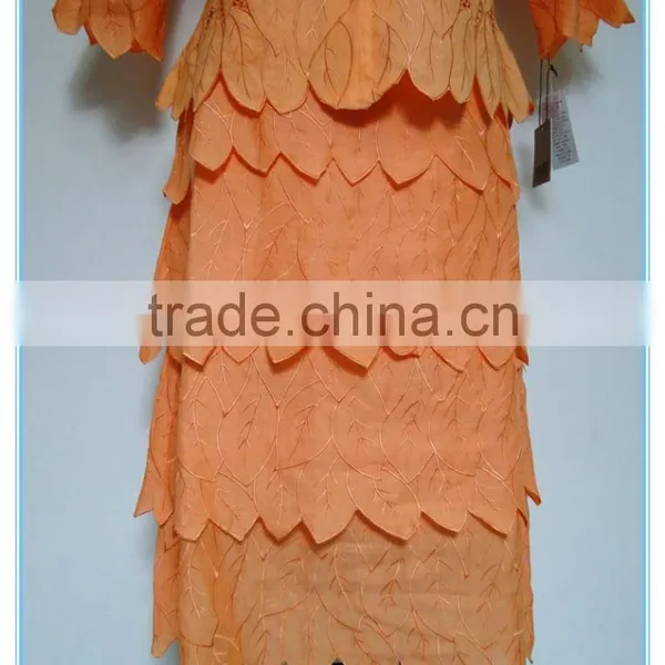 Ladies Wholesale Leaves Pattern Embroidery Cutwork Church Dresses Suits photo-4