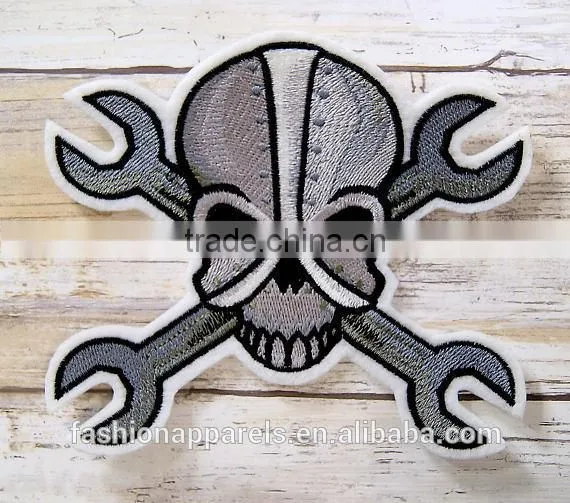 Custom High Quality Embroidered Creative Skulls Patch for Clothes Embroidery Patch Made in China Choose Size/color photo-4