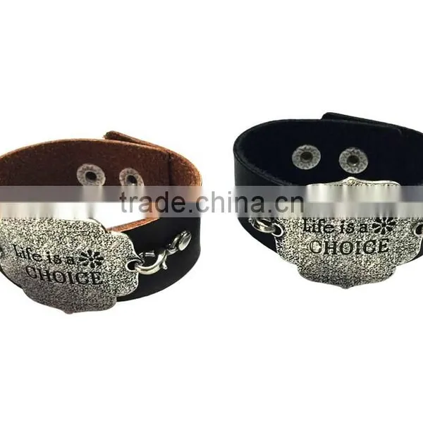 Fashion Words Tag Bracelets,genuine Leather Punk Bracelets,vintage Bracelets Bangle photo-2