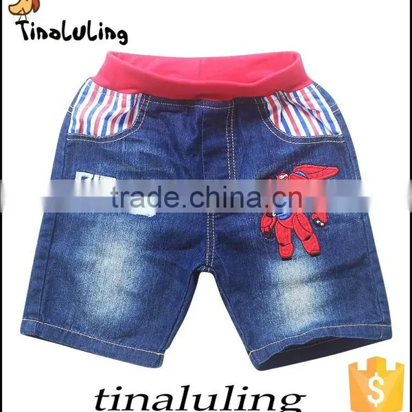 New Kids Summer Short Denim Jeans Big Hero 6 Children Clothes