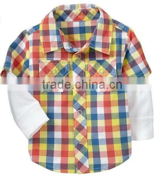 2-in-1 Checkered Poplin Shirts for Baby