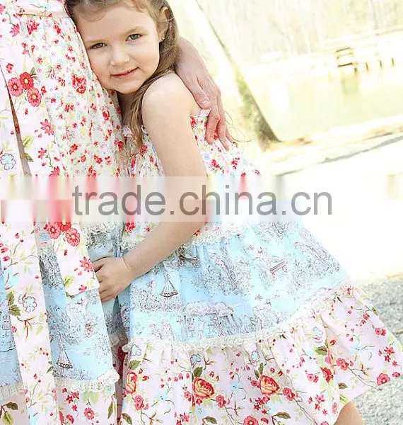 2017 Printed Matching Mother Daughter Clothes Plus Size Maxi Dress photo-4