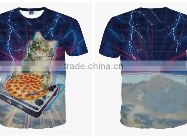 Ebay Hot Sale 3D Animal Printed T Shirts for Men Flash-cat Printed 3D T-Shirts Short Sleeve photo-5