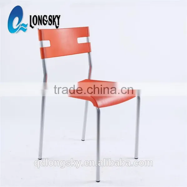LS-4015 Low Price Modern Dining Room Plastic Chair With Low Back Fancy Wholesale Stacking Chair photo-2