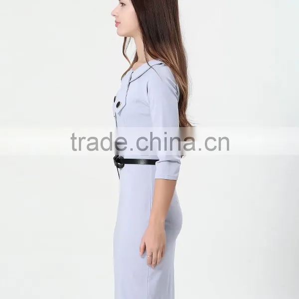 Yihao Trade Assurance New Women Casual Dress Elegant Party Vintage Polka Solid Work Clothing Ladies Office Wear Dresses Dress photo-4
