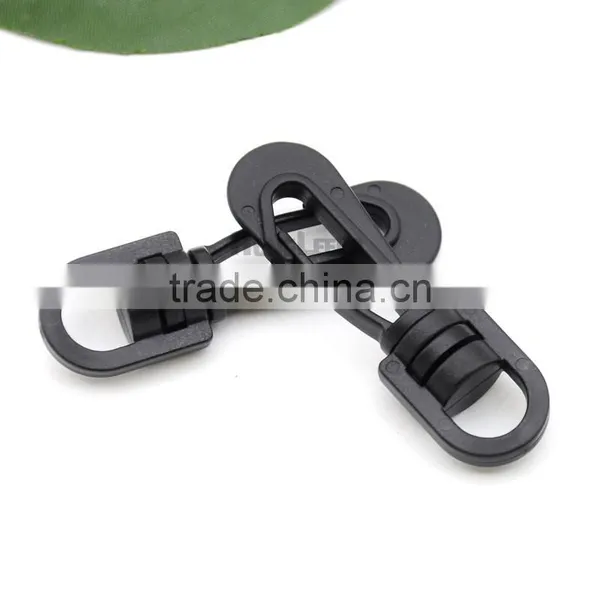 HLD/B001F Black POM Plastic Spring Snap Clip Hooks Carabiner Paracord Strap Hooks Rotary Hooks Swivel Snap Hook photo-2