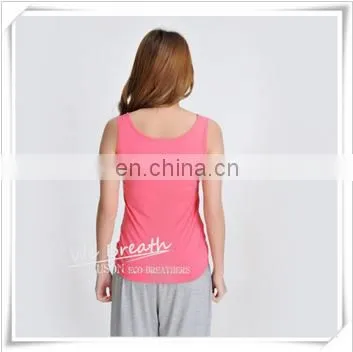 Lace Trim Square Neck Tank Top Bamboo Fiber Ladies Sleeveless Vest photo-4