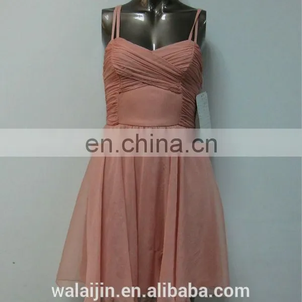 Light Pink Young Ladies Spaghetti Strap Short Dress photo-2