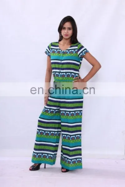 Printed Cotton Designer Jumpsuit photo-2
