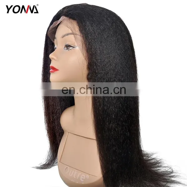 Cheap Remy Lace Front Wig Yaki-Kinky Straight Lace Front Human Hair Wig For Wholesale photo-2