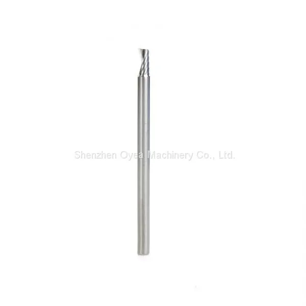 Carbide CNC Spiral 'O' Single Flute, Aluminum Cutting 4 Dia x 8 x 4 Shank x 66mm Long Up-Cut Router Bit photo-2