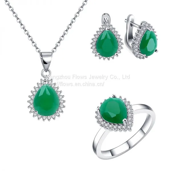 The Platinum Gold Plated 925 Sterling Silver Jewelry Set Inlay Elegant Crystal And Cubic Zircons photo-5