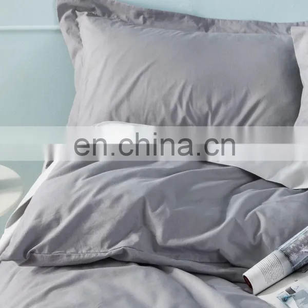 2020 Luxury 3 Piece 200TC 100% Washed Organic Cotton Bedding Set Bed Sheets Duvet Cover photo-5