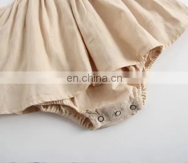Lovely Summer Hot Sale Slip Dress Romper One Piece Baby Girl Cotton Romper photo-5