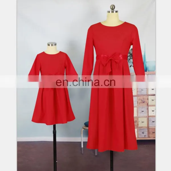 2019 New RED BIG BOW PARTY Dress Mother Daughter Matching Dress 3COLORS (this Link for WOMAN) photo-2
