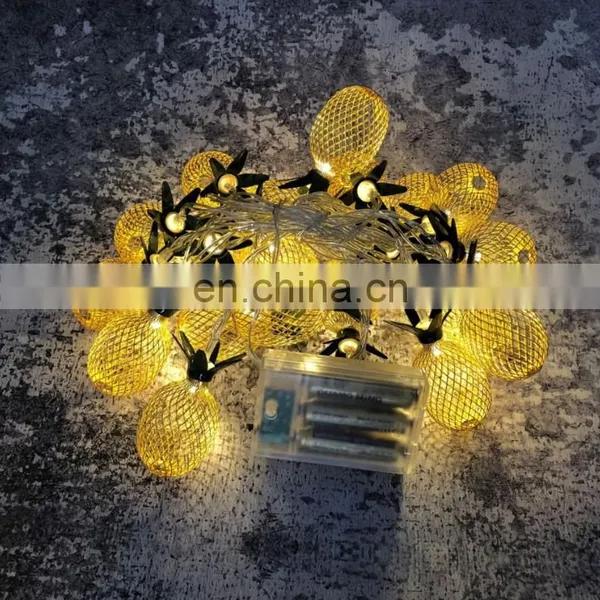 Party Decoration 20Leds 3Meters Battery Powered Pineapple Copper Wire Warm White Led String Lights photo-2