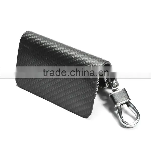 Wholesale Streamline Carbon Fiber Smooth Zipper Key Bag photo-3