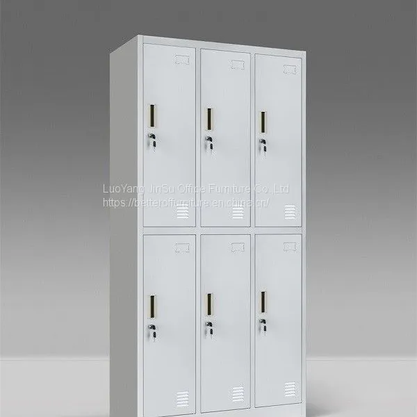 Six Door Steel Locker Storage Cabinet Gray Color H1850XW900XD450MM Wardrobe Cabinet photo-3