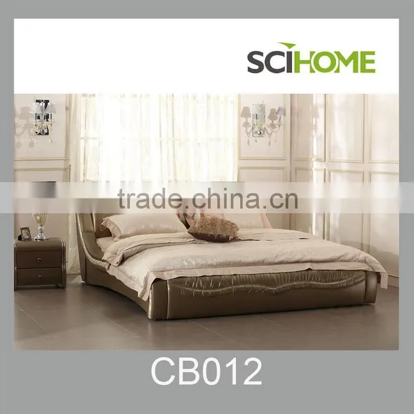 Leather beds in bedding room furniture with bedside table