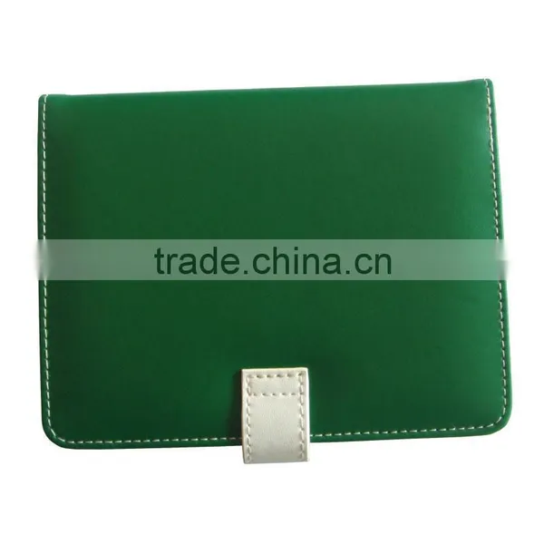 PU green note book card holder leather note card holder