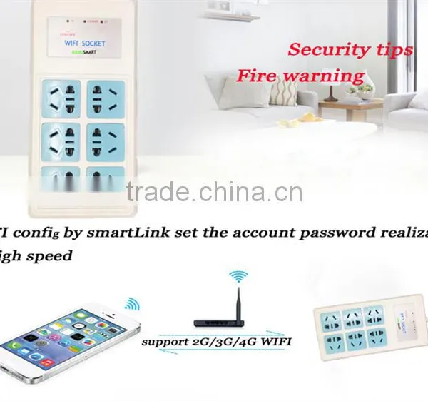 2200W 6-sockets Smart WiFi Power Strip With Home Alarm Function Compatible With 16PCS 315MHz OR 433MHz Wireless External Sensors photo-5