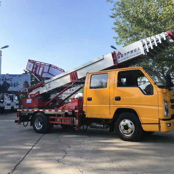 Aerial Work Vehicle 23m Straight Arm Manned Climbing Vehicle Loading Ladder Car Mobile Lifting Car photo-2