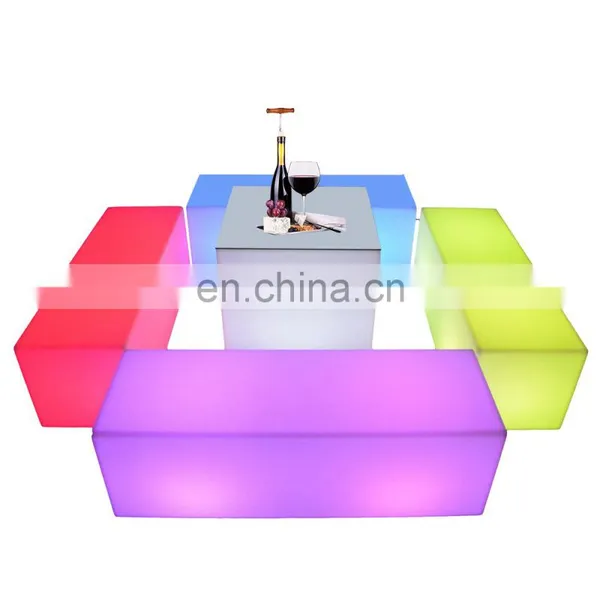 Outdoor Event Party Furniture Illuminated 16 Colors Changing Cocktail Illuminated Bar Table and Chairs Sofa Stool Set photo-5