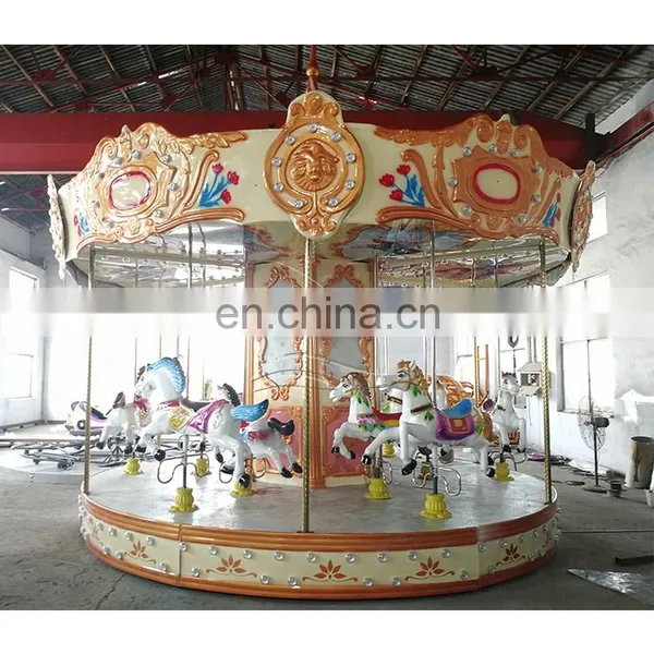 Fiberglass Merry go Around Kids Electric Carousel Fairground Equipment Carousel Horse for Sale photo-2
