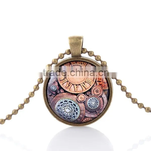 Cool Retro Bronze Steampunk Necklace Pendant Men Vintage Jewelry photo-6