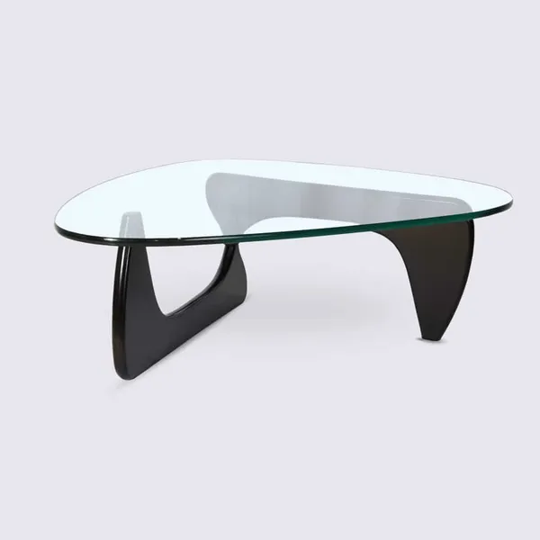 Design Coffee Table in Black Ash Wood and 19mm Tempered Glass – Gio