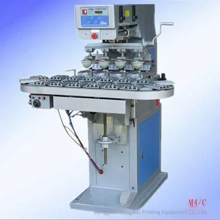Hongmei M4c Four-color Conveyor Belt Pad Printing Machine, High-precision Pad Printing Machine