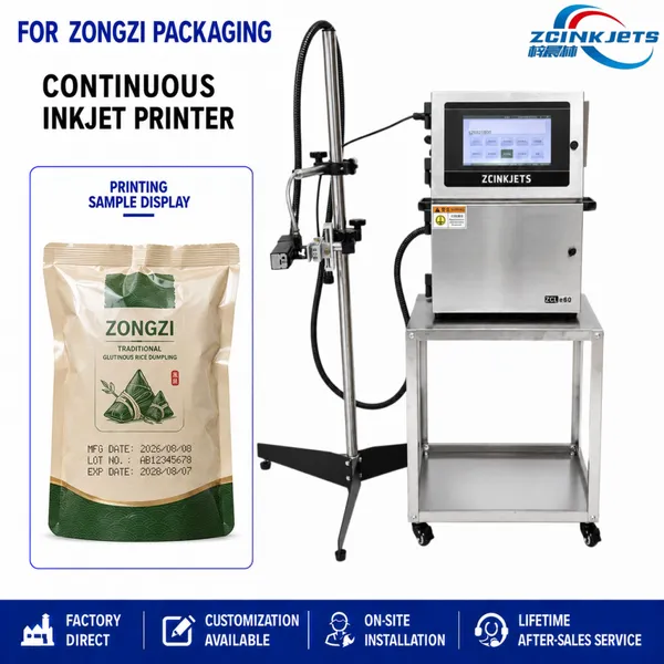 Rice Dumpling Coding Machine for Vacuum Bags Food Packaging and Product Information Printing