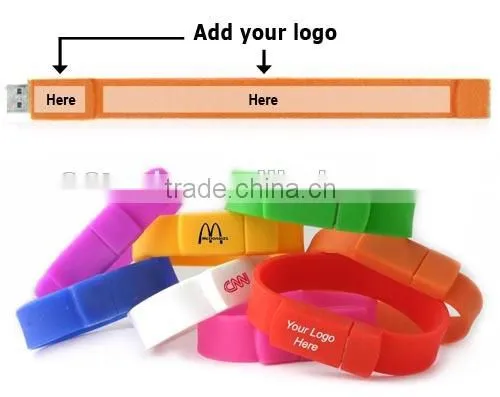 64MB~64GB Promotional Bracelet USB Flash Drive With Logo Print in PVC Directly From Shenzhen Factory photo-2