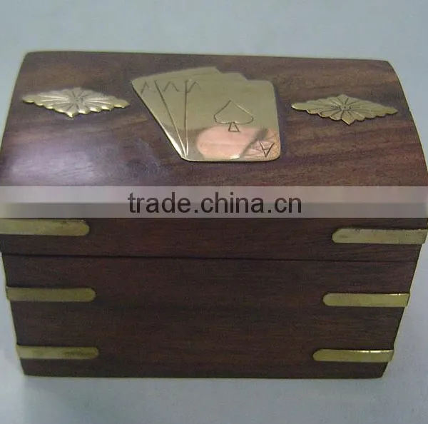 Wooden Box With Playing Card