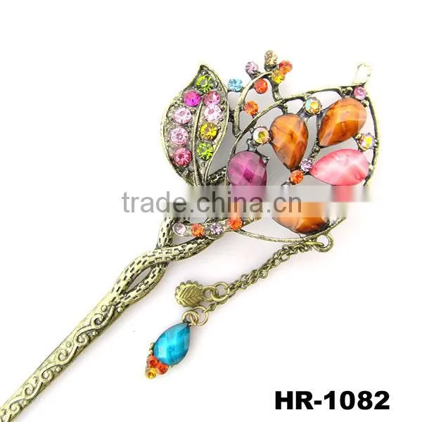 Alloy Fashion Classic Bronzy Flower Hairpins, Wedding Jewelry,crystal Hairpins