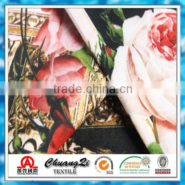Indian Black Print Cotton Sateen Fabric for Shirting photo-3