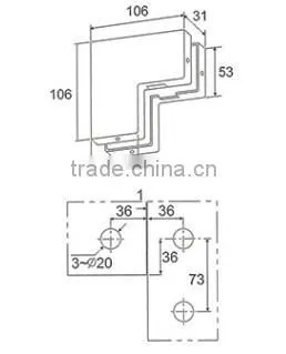 China Glass Door Patch Fitting Hinge Clamp /stainless Steel Glass Door Clamp (DL-036) photo-2