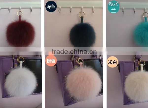 2016 New Fashion Genuine Fox Fur Ball for Keychain Bag Toy Accessories photo-5