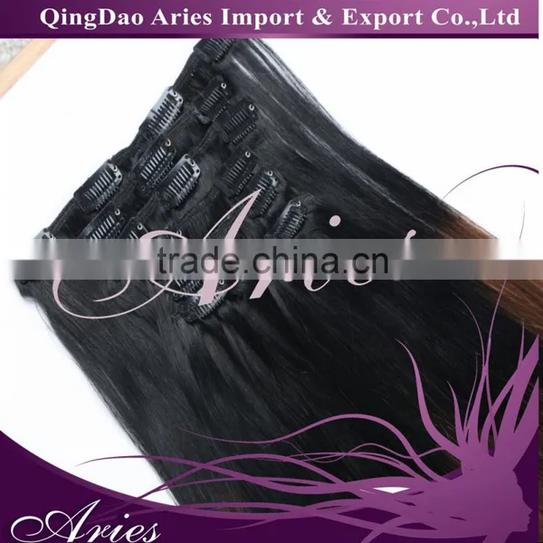 120gram Brazilian Hair Clip-In Human Hair Weft Ombre Color Hair Extension photo-4