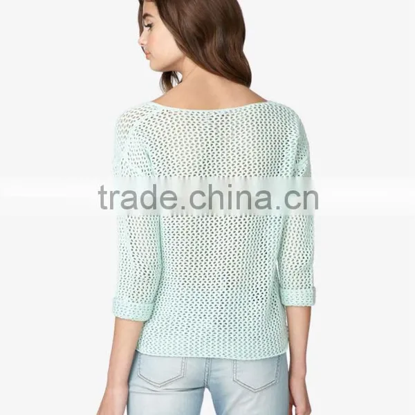 Factory Price Fashionable Open Knit Sweaters For Women photo-3