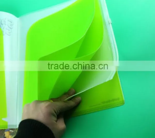 Multipage Folder With Zip Lock, Pvc Zip File Folder, Pvc Plastic Zipper Bag in a4 Size photo-4