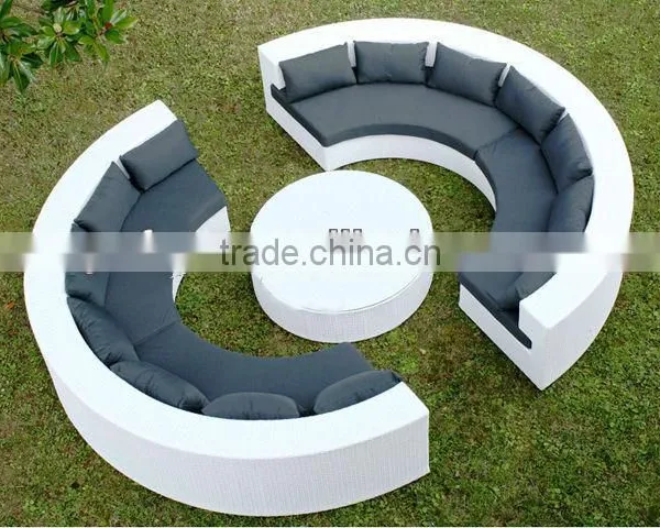 Cast Aluminium Rattan Round Couch Sofa photo-2