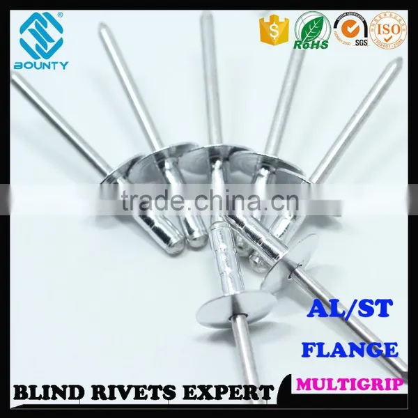 HIGH QUALITY FACTORY OPEN HEAD ALUMINUM STEEL LARGE FLANGE HEAD MULTI GRIP POP BLIND RIVETS photo-3