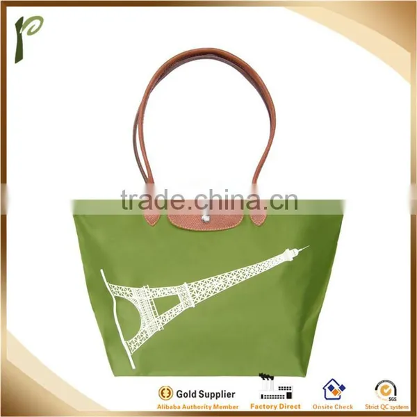Popwide 2016 Waterproof Foldable Travel Bag, PU Handle Bag, Full Color Printing Tote Bag