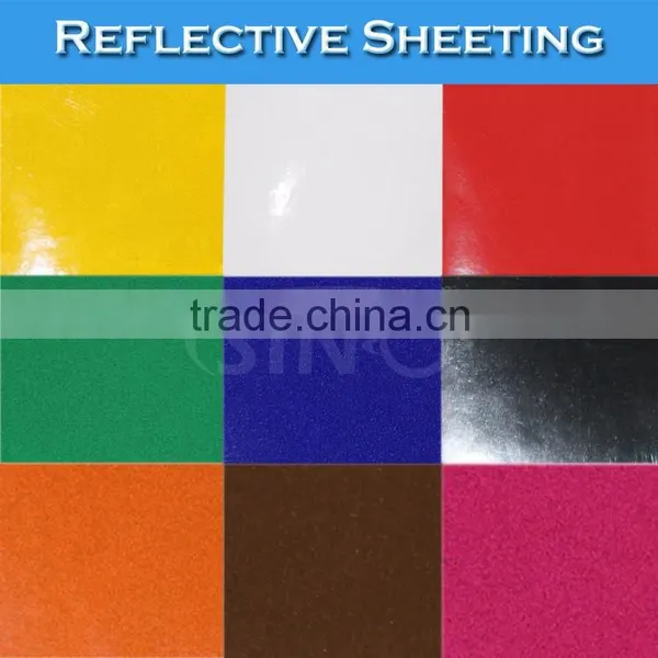 SINO STICKER Yellow Advertising Grade Reflective Sheet/Self Adhesive Reflective Vinyl Film photo-6