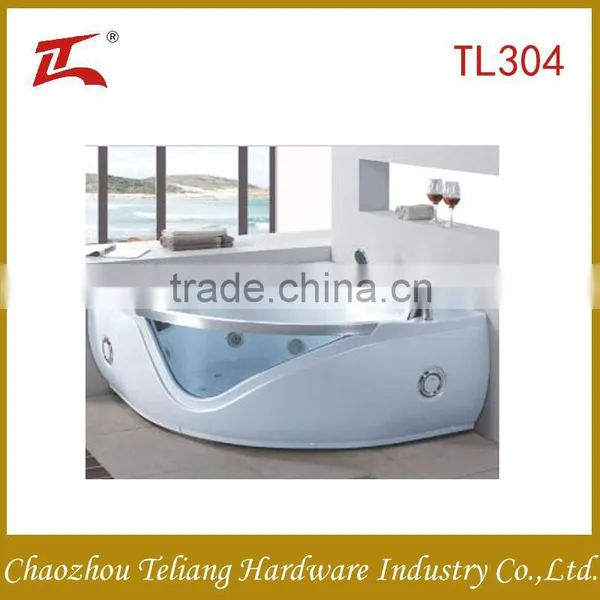 Factory Price Wholesales Decorate With Glass Big Size Double People Bathtub With Seat Soaking Bathroom
